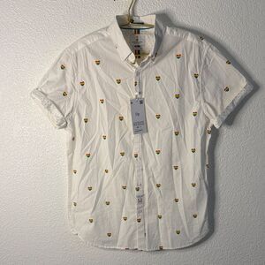 NWT-Denim & Flower-White Shirt with Colorful Heart Pattern-pride edition- Size M